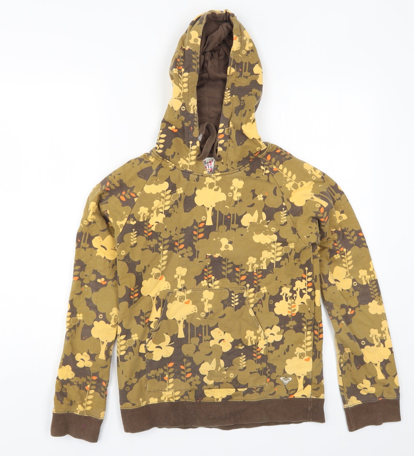 ROXY Womens Brown   Pullover Hoodie Size S  - Tree Prints