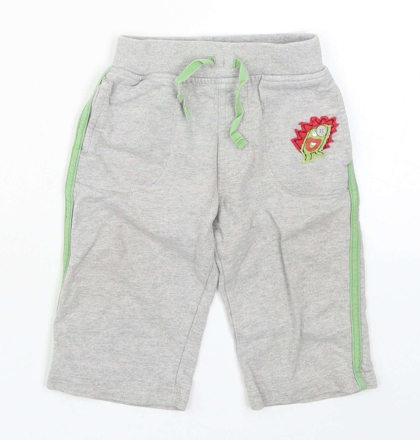 George Boys Grey   Sweatpants Trousers Size 9-12 Months  - Green Monster