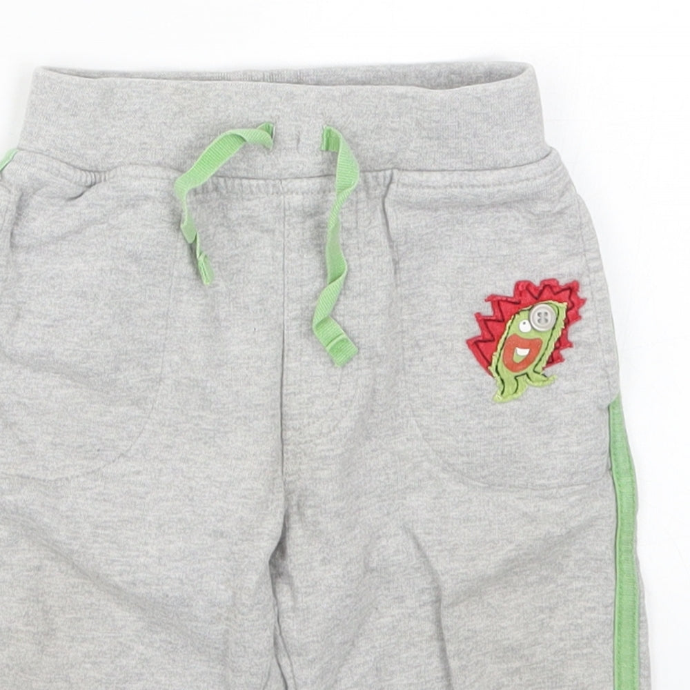 George Boys Grey   Sweatpants Trousers Size 9-12 Months  - Green Monster