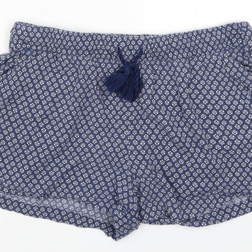 H&M Womens Blue Geometric  Hot Pants Shorts Size M