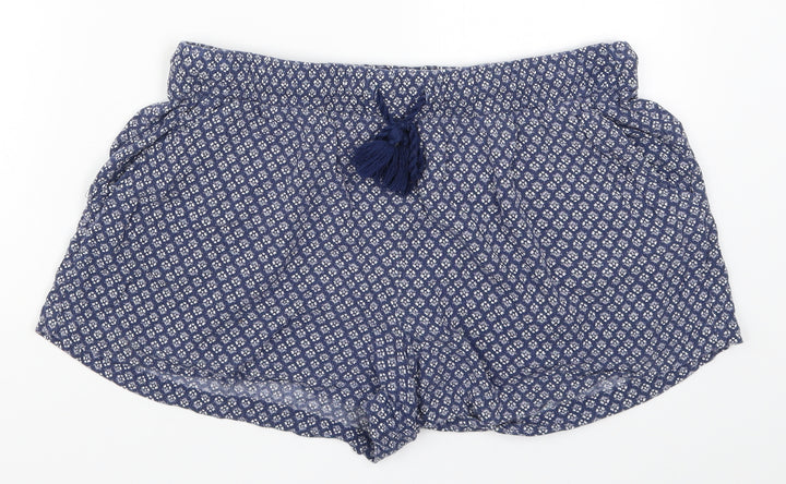 H&M Womens Blue Geometric Hot Pants Shorts Size M