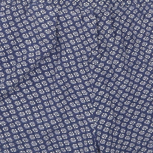 H&M Womens Blue Geometric  Hot Pants Shorts Size M
