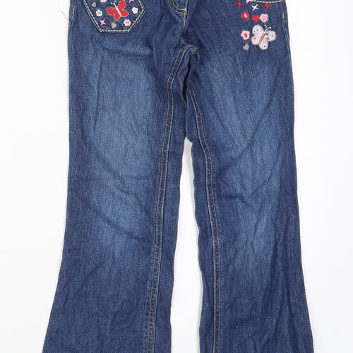 Cherokee Girls Blue  Denim Bootcut Jeans Size 8-9 Years - Butterflies