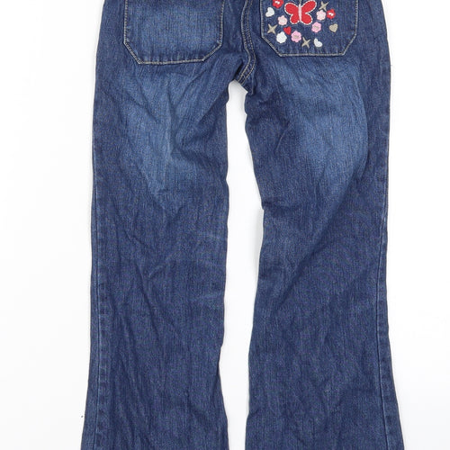 Cherokee Girls Blue  Denim Bootcut Jeans Size 8-9 Years - Butterflies