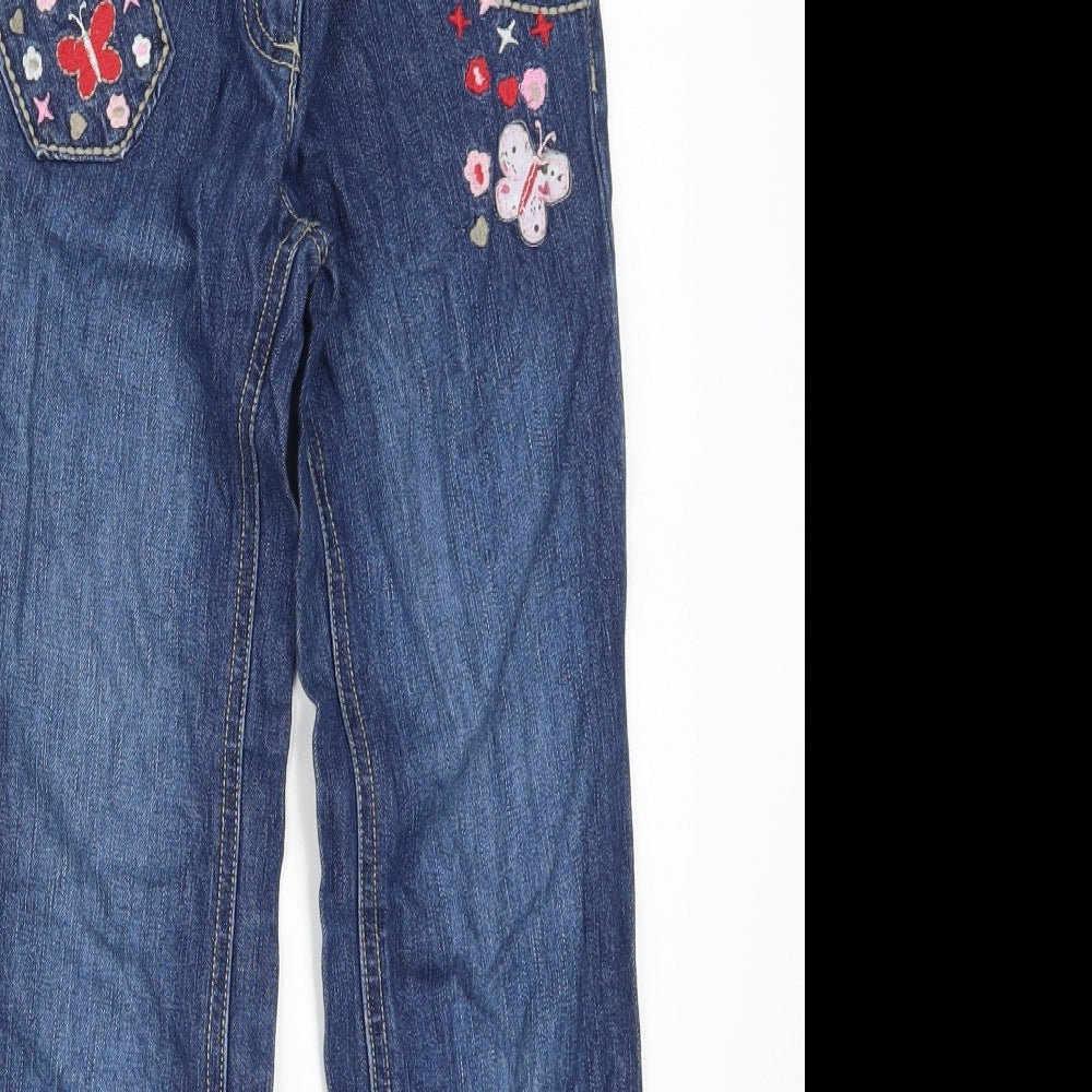 Cherokee Girls Blue  Denim Bootcut Jeans Size 8-9 Years - Butterflies