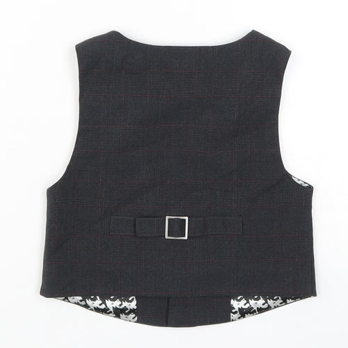 Marks and Spencer Boys Grey Check  Jacket Waistcoat Size 2-3 Years