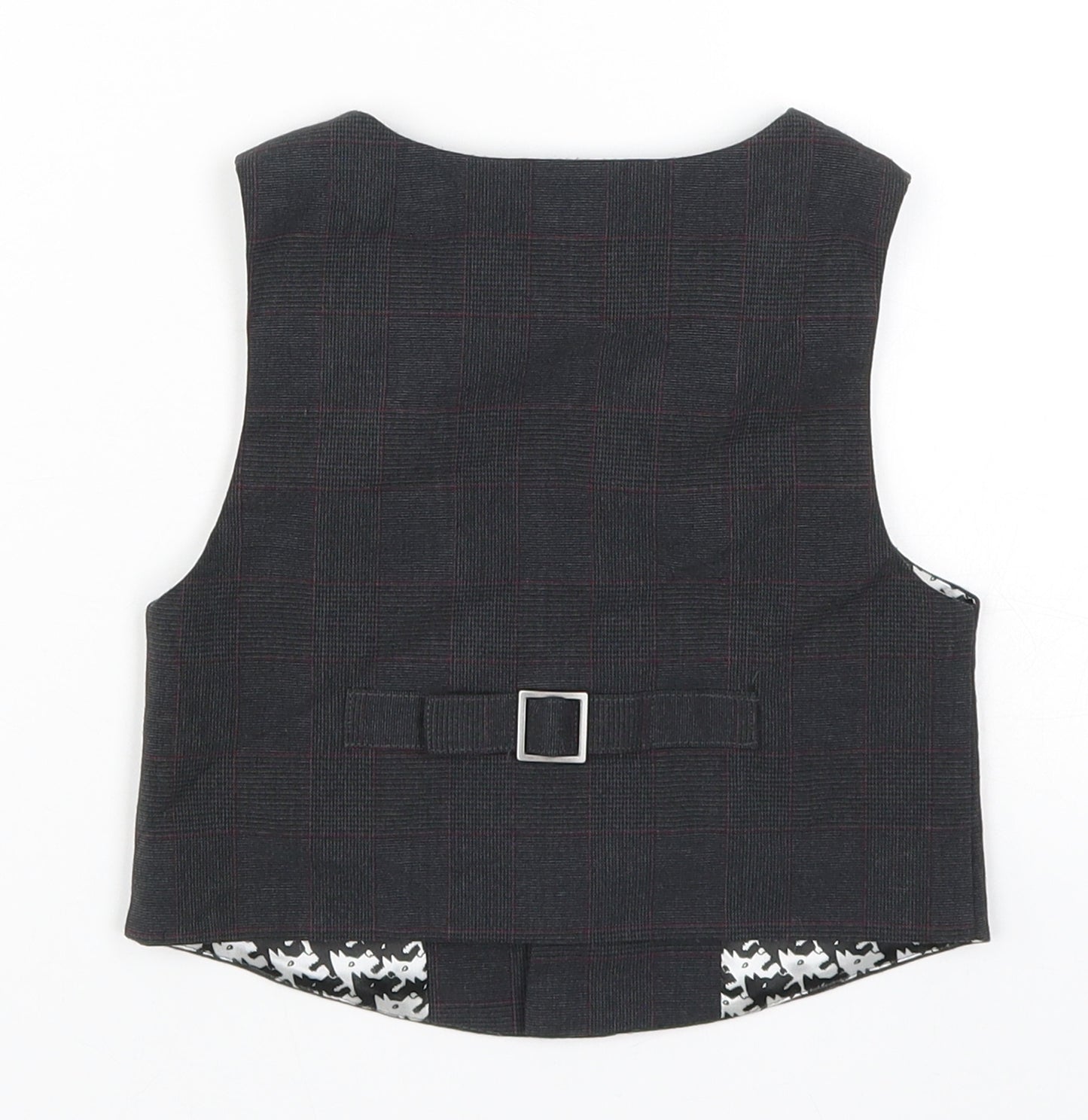 Marks and Spencer Boys Grey Check  Jacket Waistcoat Size 2-3 Years