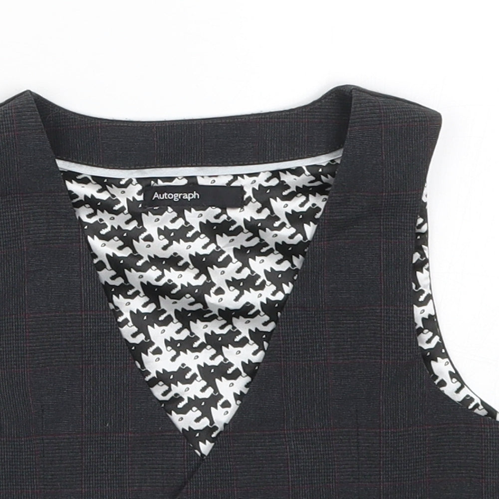 Marks and Spencer Boys Grey Check  Jacket Waistcoat Size 2-3 Years