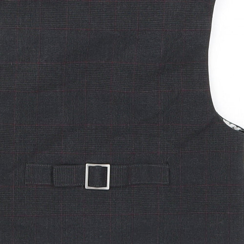 Marks and Spencer Boys Grey Check  Jacket Waistcoat Size 2-3 Years