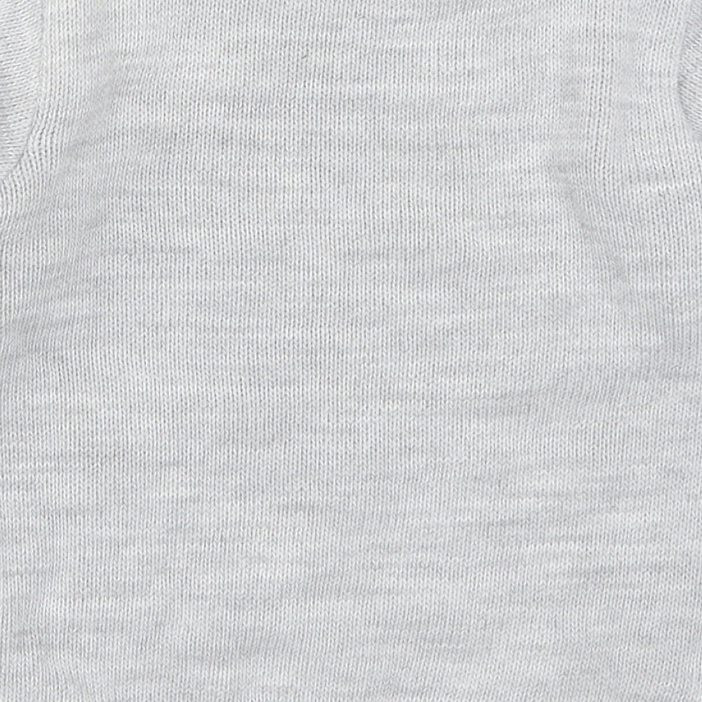 Preworn Boys Grey  Knit Pullover Jumper Size 5-6 Years  - Snowman Mr Cool