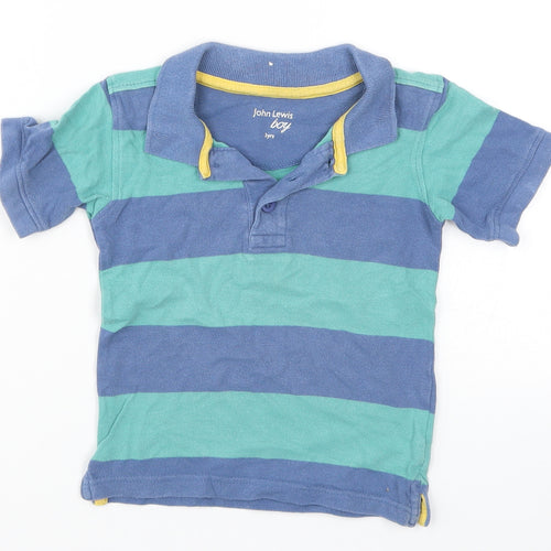 John Lewis Boys Blue Striped  Basic Polo Size 3 Years