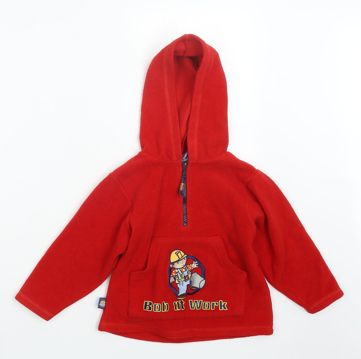 BHS Boys Red   Pullover Hoodie Size 2-3 Years  - Bob the Builder