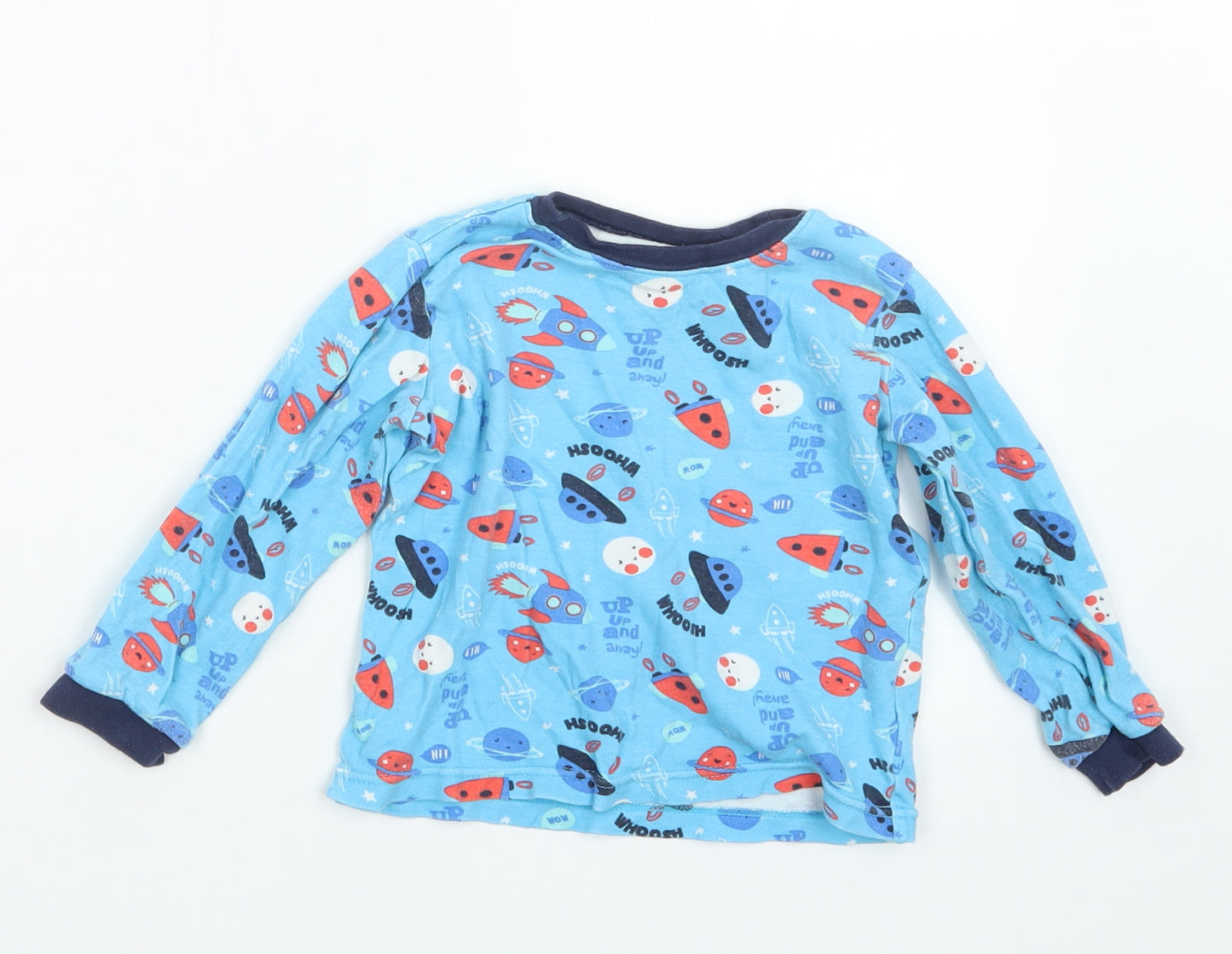 George Boys Blue Geometric  Babydoll Pyjama Set Size 18-24 Months