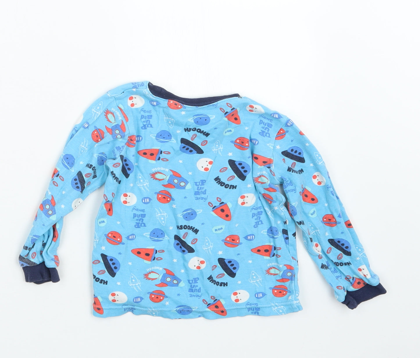 George Boys Blue Geometric  Babydoll Pyjama Set Size 18-24 Months