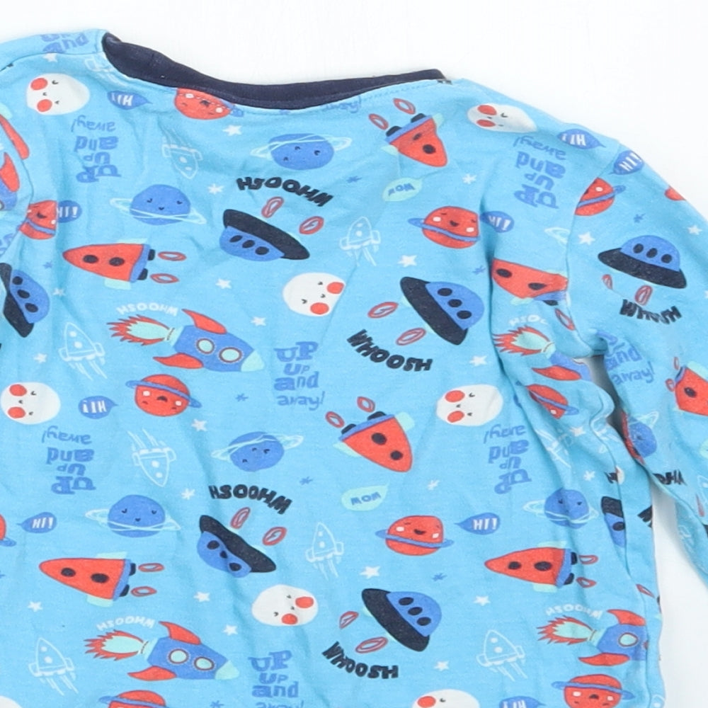 George Boys Blue Geometric  Babydoll Pyjama Set Size 18-24 Months