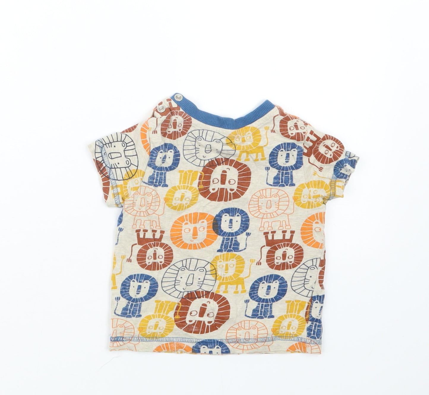 Nutmeg Boys Beige Geometric  Basic T-Shirt Size 9-12 Months