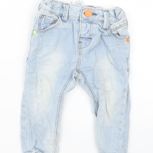 NEXT Boys Blue  Denim Cargo Jeans Size 3-6 Months