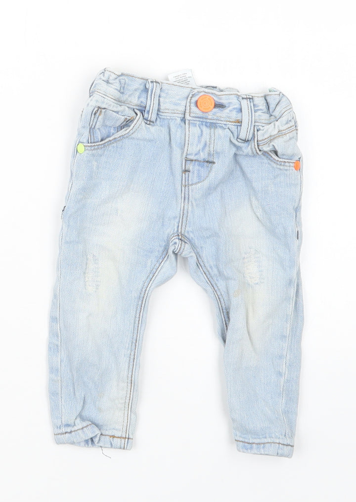 NEXT Boys Blue  Denim Cargo Jeans Size 3-6 Months