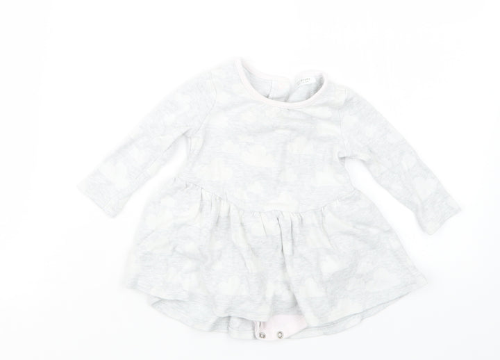 NEXT Girls Grey   T-Shirt Dress  Size 6-9 Months