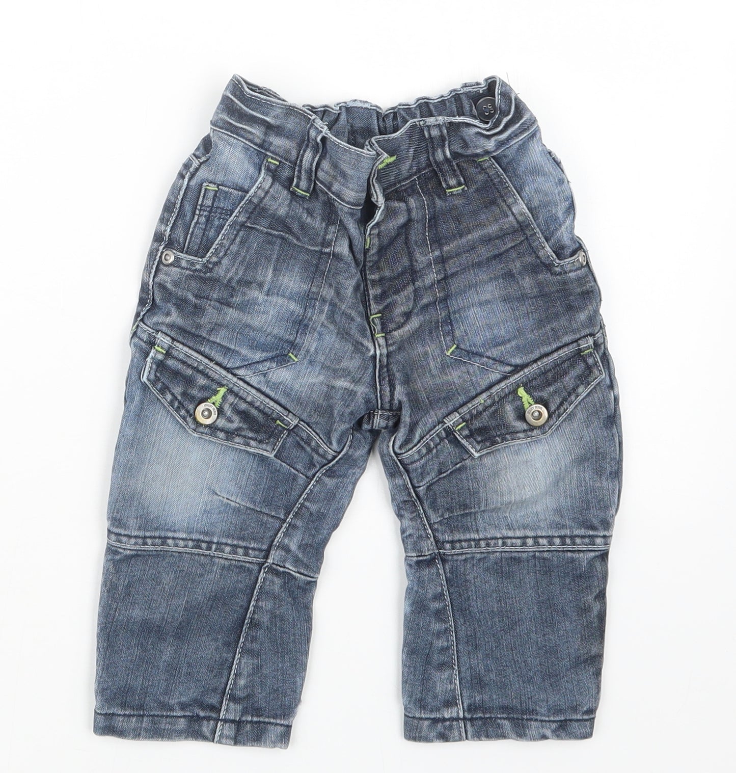 George Boys Blue  Denim Cargo Jeans Size 12-18 Months