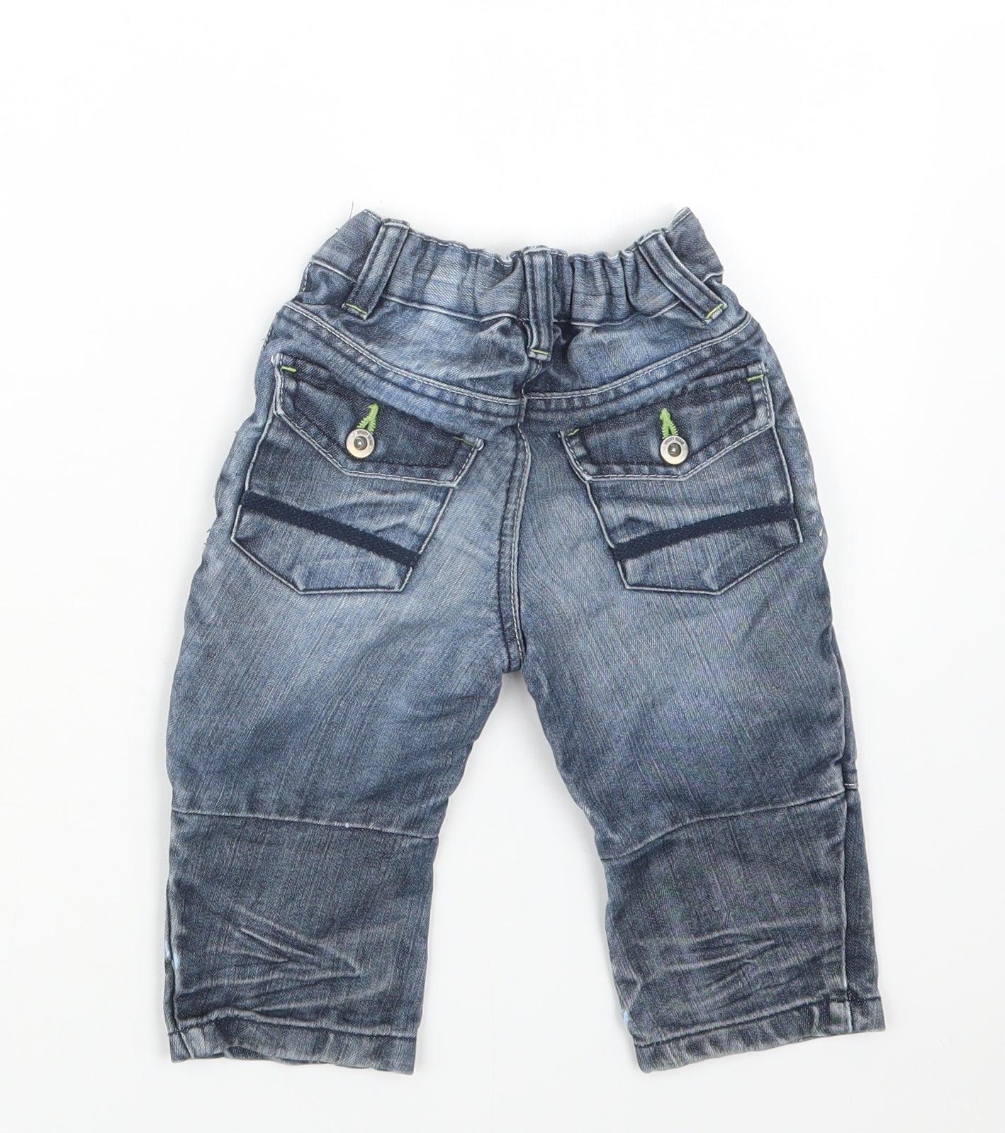 George Boys Blue  Denim Cargo Jeans Size 12-18 Months