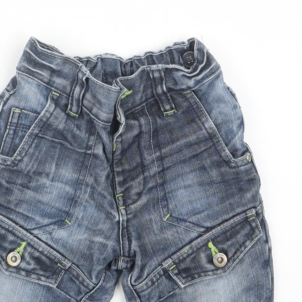 George Boys Blue  Denim Cargo Jeans Size 12-18 Months