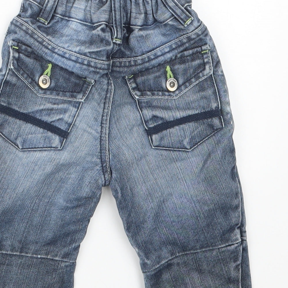George Boys Blue  Denim Cargo Jeans Size 12-18 Months