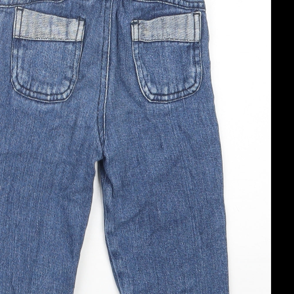 George Boys Blue  Denim Cargo Jeans Size 9-12 Months  - Tigger