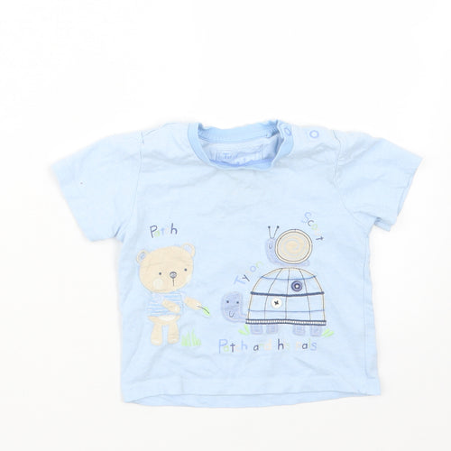 TU Boys Blue   Basic T-Shirt Size 9-12 Months