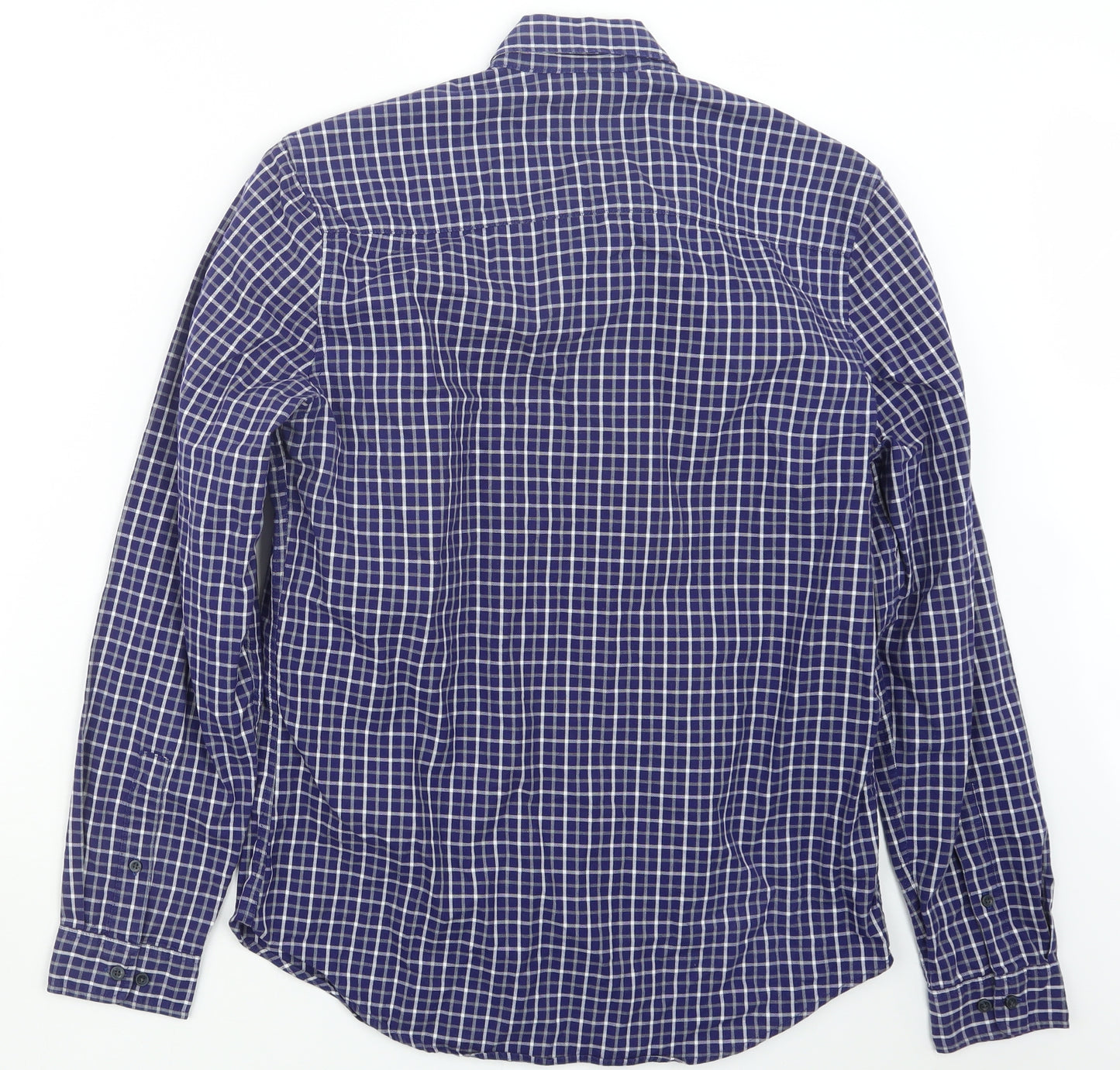 NEXT Mens Blue Check   Button-Up Size S