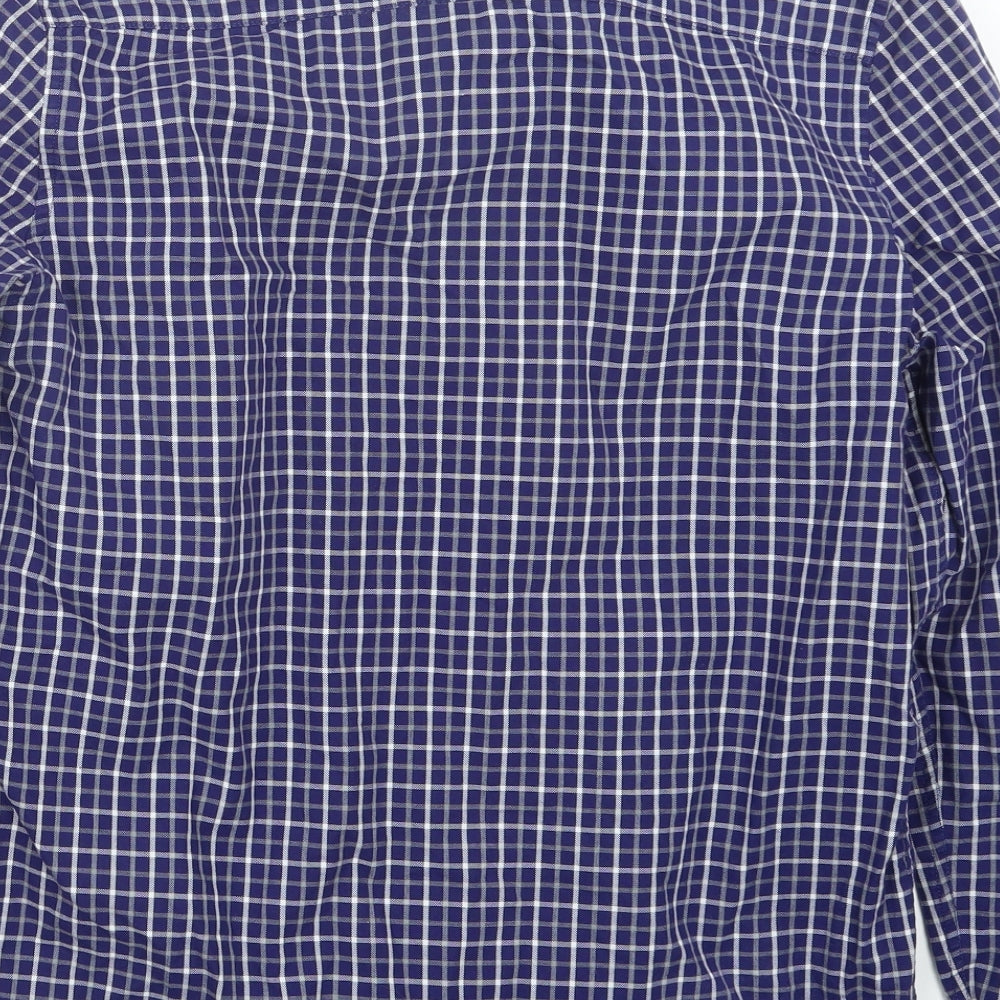 NEXT Mens Blue Check   Button-Up Size S