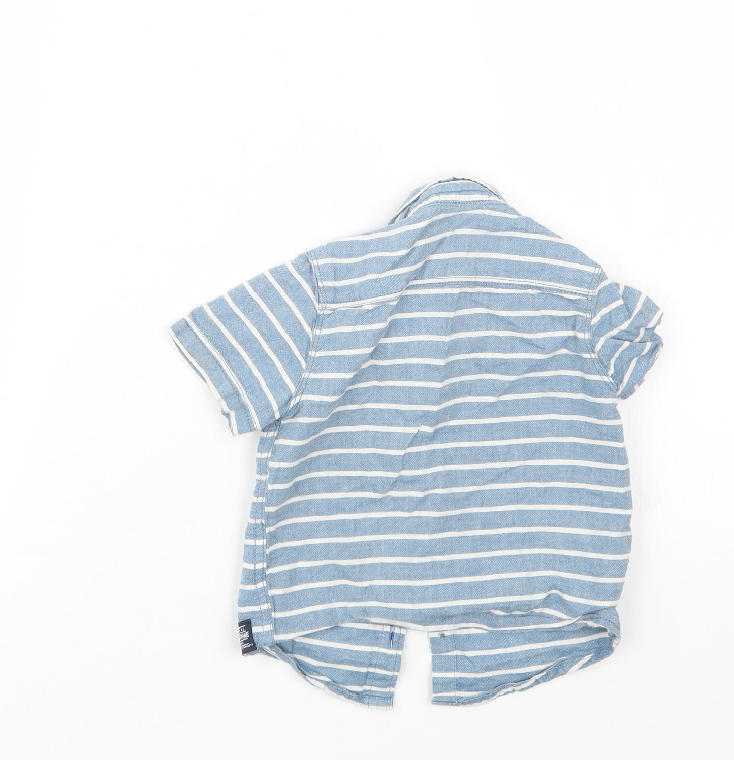 F&F Boys Blue Striped  Basic Button-Up Size 12-18 Months