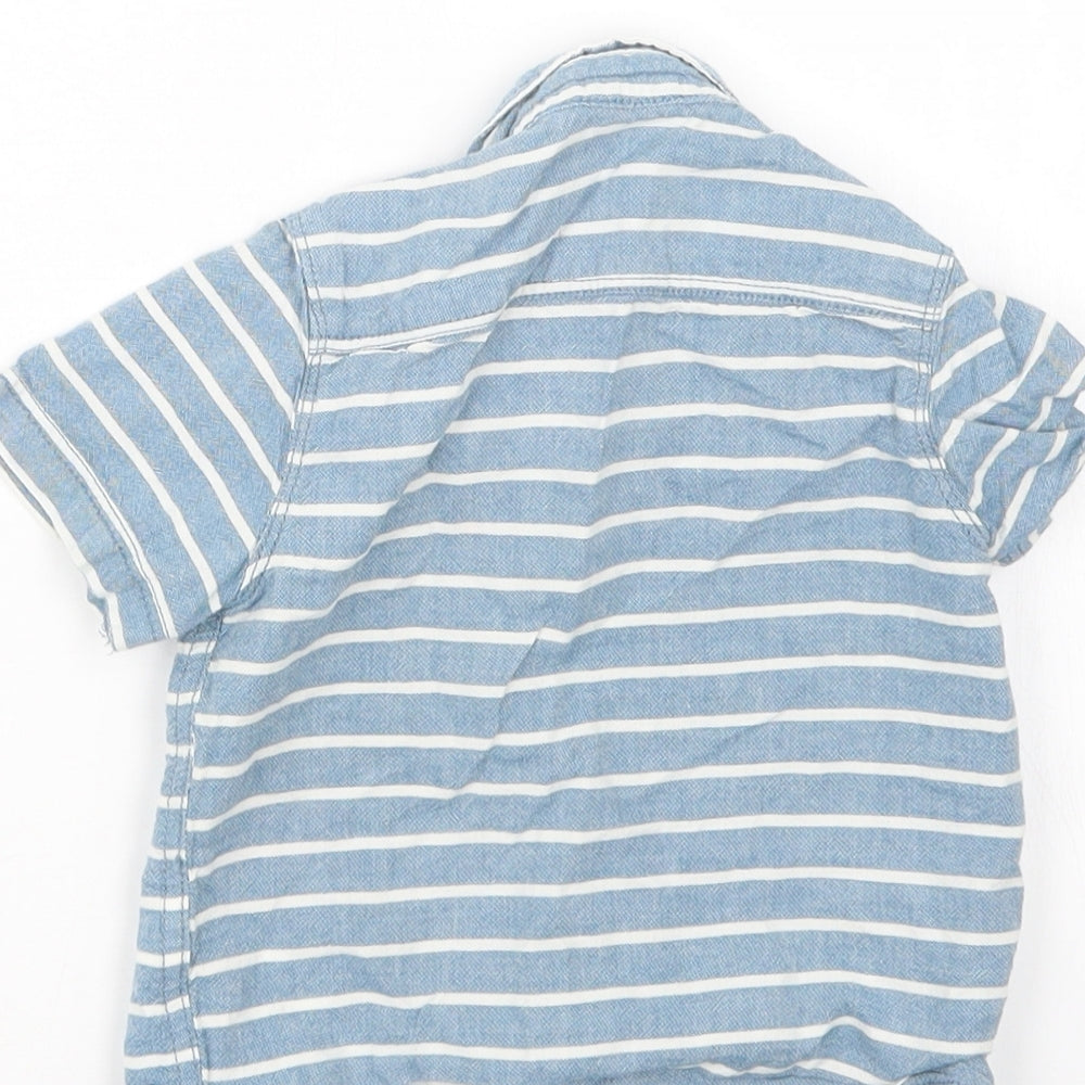 F&F Boys Blue Striped  Basic Button-Up Size 12-18 Months