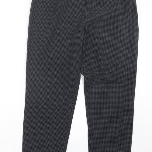 Marks and Spencer Womens Blue Check  Trousers  Size 16 L28 in