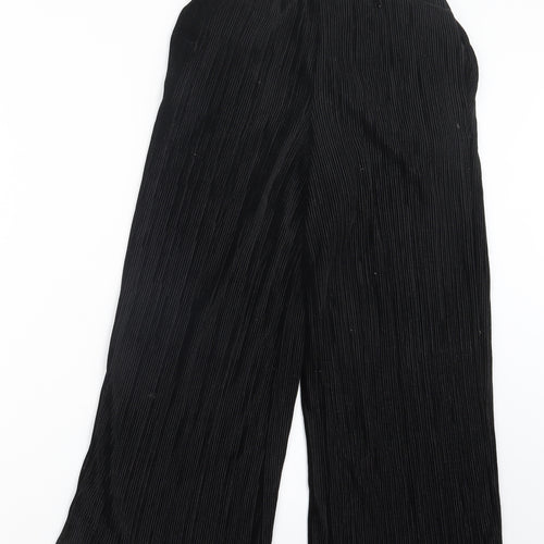 Topshop Womens Black  Velvet Trousers  Size 6 L22 in