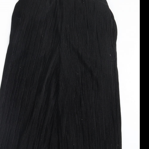 Topshop Womens Black  Velvet Trousers  Size 6 L22 in