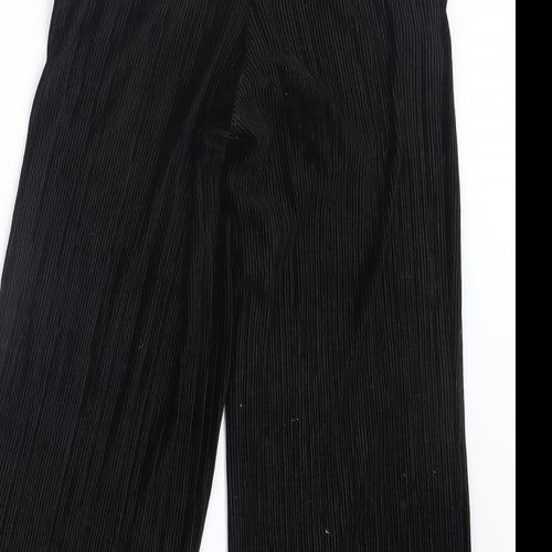 Topshop Womens Black  Velvet Trousers  Size 6 L22 in