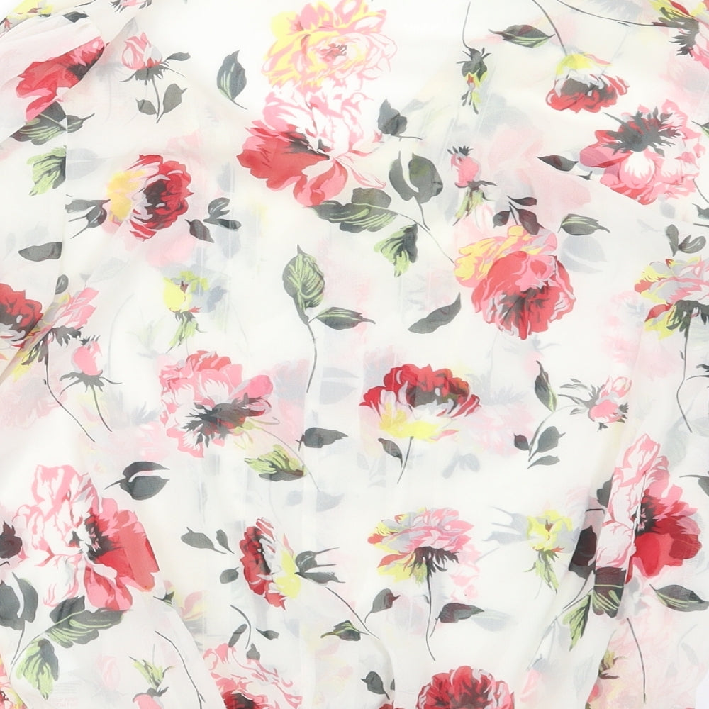 NEXT Womens White Floral  Basic Blouse Size 12