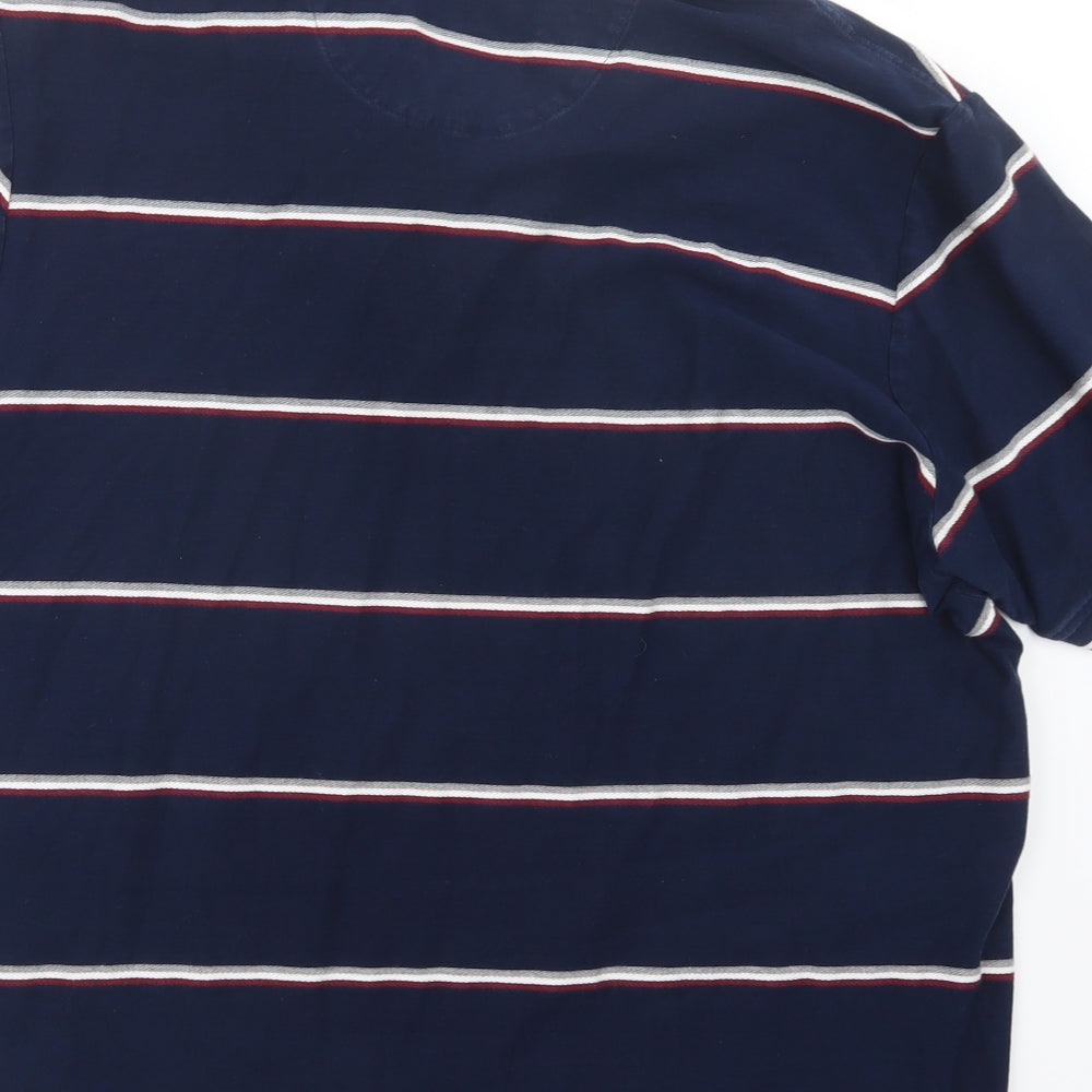 Blue Harbour Mens Blue Striped   Polo Size XL