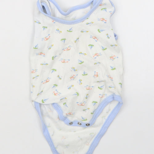 Nursery Time Boys Blue Geometric  Babygrow One-Piece Size 6-9 Months