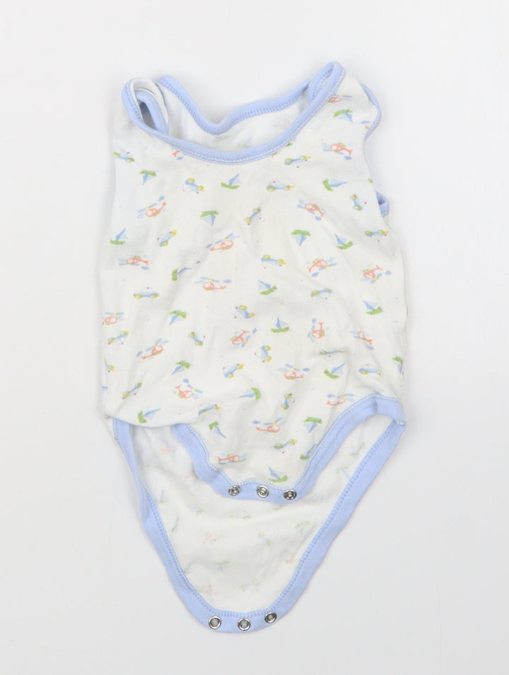 Nursery Time Boys Blue Geometric Babygrow One-Piece Size 6-9 Months