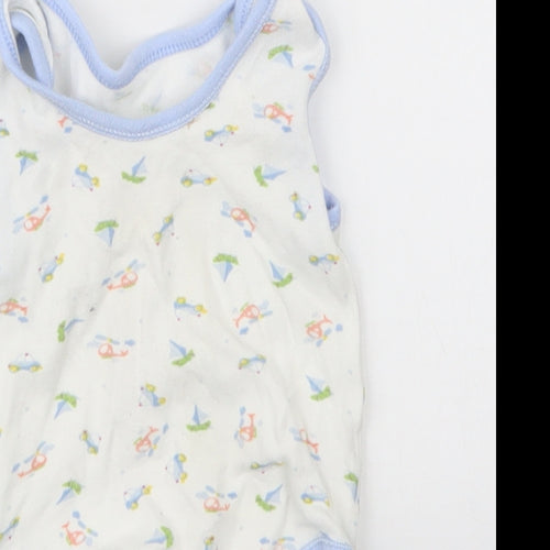 Nursery Time Boys Blue Geometric  Babygrow One-Piece Size 6-9 Months