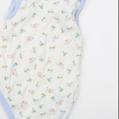 Nursery Time Boys Blue Geometric  Babygrow One-Piece Size 6-9 Months