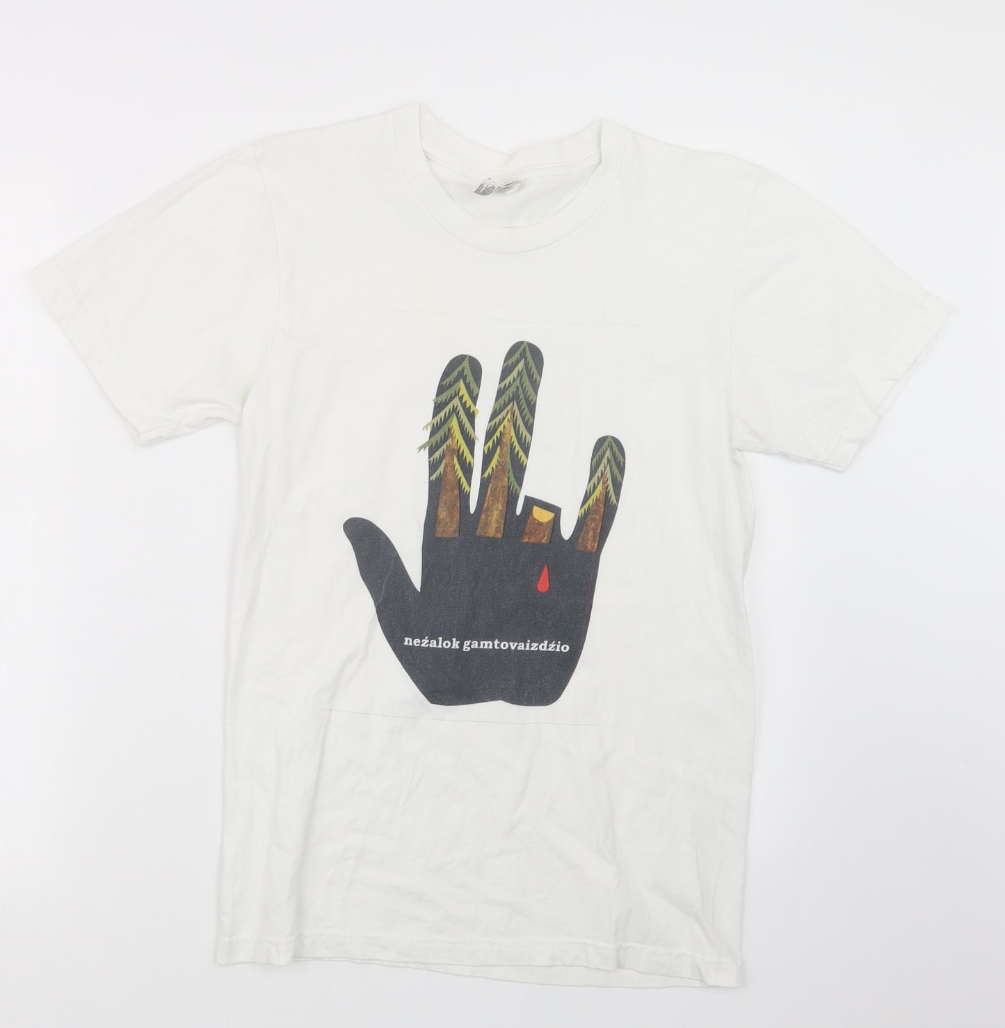 American Apparel Mens White    T-Shirt Size S