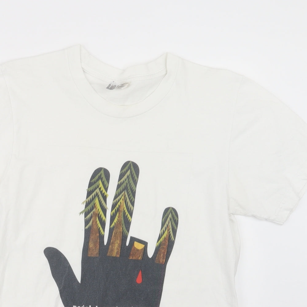 American Apparel Mens White    T-Shirt Size S