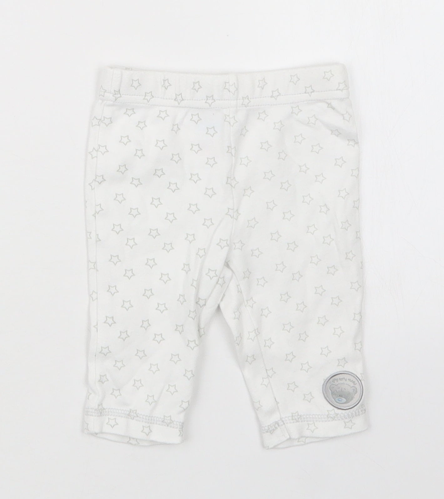 F&F Girls White Geometric  Capri Pyjama Set Size 0-3 Months  - Tatty Teddy