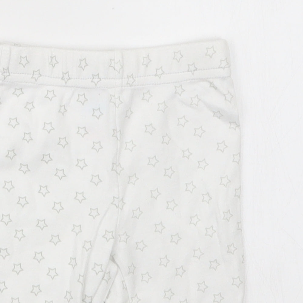 F&F Girls White Geometric  Capri Pyjama Set Size 0-3 Months  - Tatty Teddy