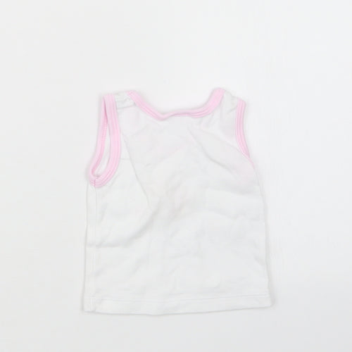 Just too Cute Girls White   Basic T-Shirt Size 0-3 Months