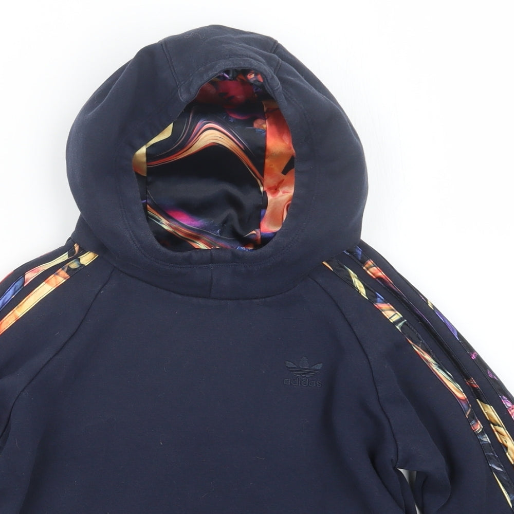 adidas Girls Blue   Pullover Hoodie Size 9-10 Years