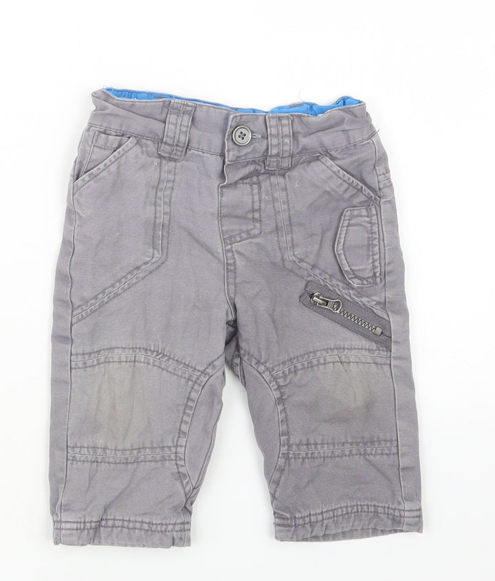 F&F Boys Grey Cropped Trousers Size 9-12 Months